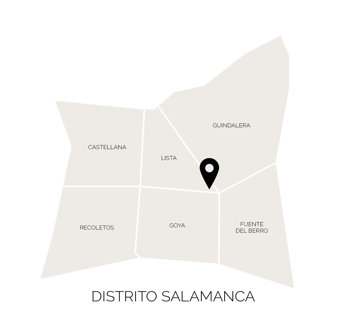 Ubicación de Don Ramón de la Cruz 102 en el distrito de Salamanca